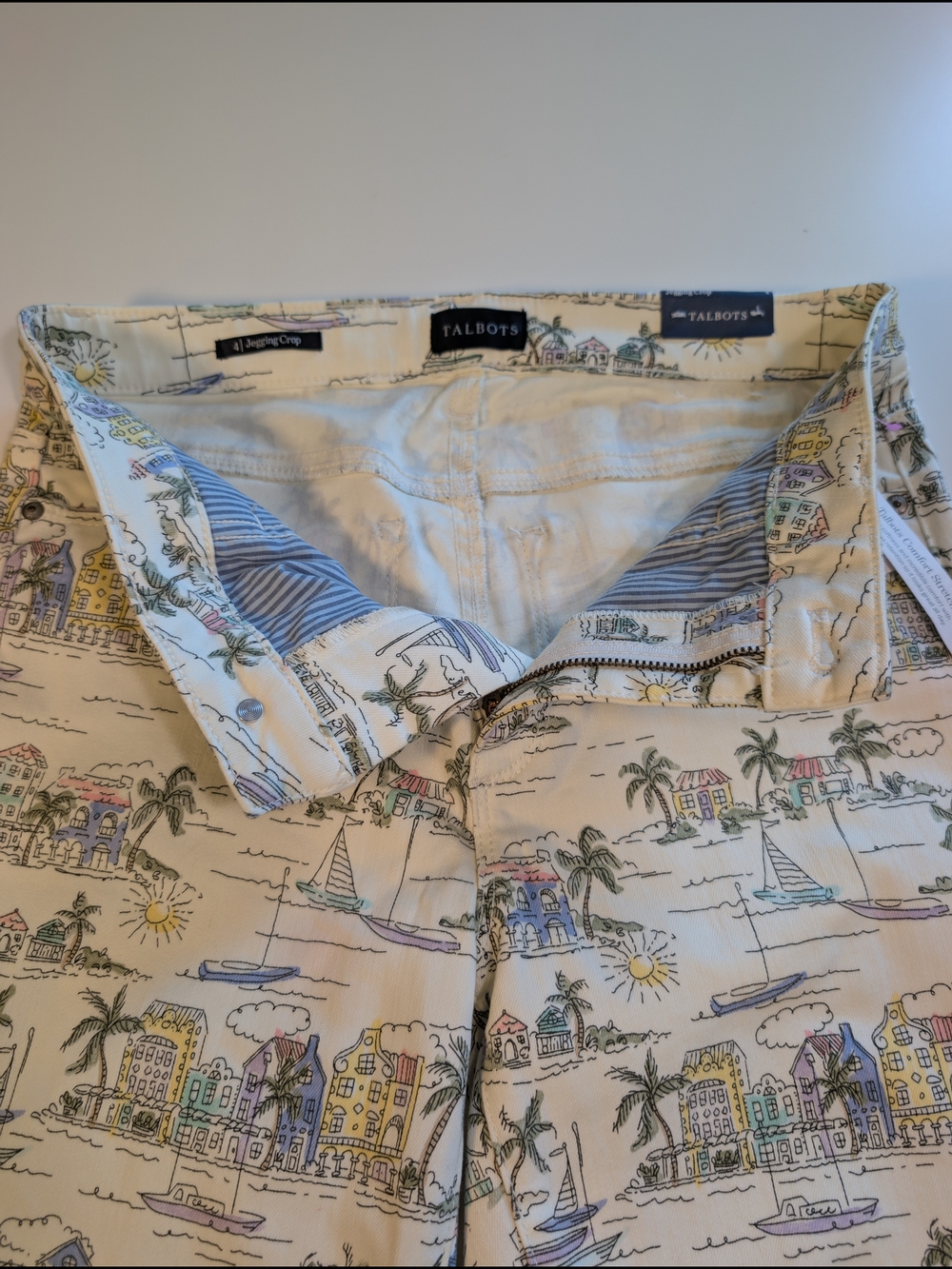 Talbots Novelty Coastal Crop Jeggings Sz 4 High Waist NWT - Picture 3 of 10